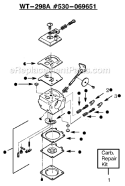 Page B Diagram and Parts List for XT40T  Weed Eater Trimmer